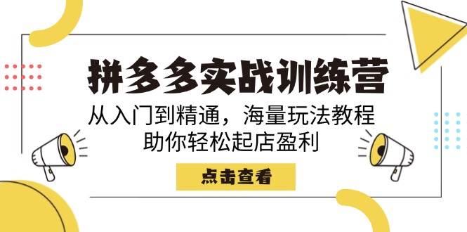 拼多多实战训练营，从入门到精通，海量玩法教程，助你轻松起店盈利跨境课程-外贸教程-精品网课-电商运营课库课堂