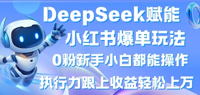 DeepSeek赋能小红书爆单玩法0粉新手小白都能操作，执行力跟上收益轻松上W，懒人勿做跨境课程-外贸教程-精品网课-电商运营课库课堂