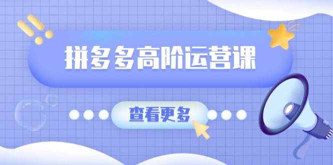 拼多多高阶运营课：极致群爆款玩法，轻付费无尽复制，打造单品爆款之路跨境课程-外贸教程-精品网课-电商运营课库课堂