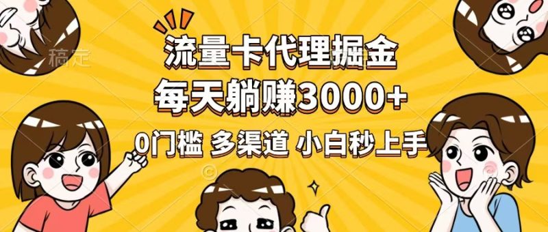 流量卡代理掘金,0门槛,每天躺赚3000+,多种推广渠道,新手小白轻松上手跨境课程-外贸教程-精品网课-电商运营课库课堂