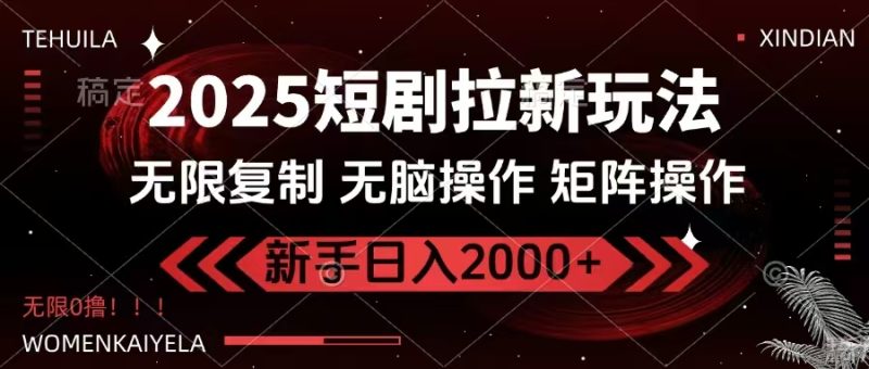 2025短剧拉新玩法，无需注册登录，无限0撸，无脑批量操作日入2000+跨境课程-外贸教程-精品网课-电商运营课库课堂