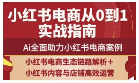 2025小红书电商全链路运营，Ai全面助力小红书电商案例跨境课程-外贸教程-精品网课-电商运营课库课堂
