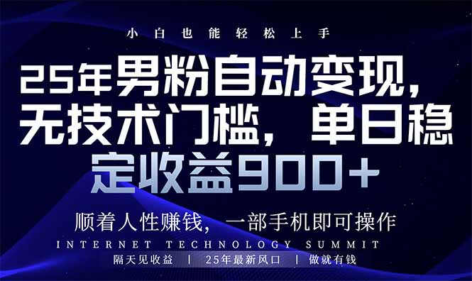 25年男粉自动变现，小白轻松上手，日入900+跨境课程-外贸教程-精品网课-电商运营课库课堂