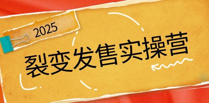 裂变发售实操营，全景解析裂变逻辑，打造动销新玩法，助力私域流量引爆跨境课程-外贸教程-精品网课-电商运营课库课堂