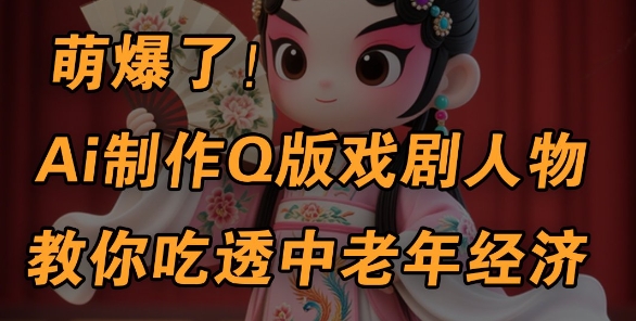 用Ai制作Q版戏剧人物，手把手教你吃透中老年经济，5分钟一个成品，多渠道变现跨境课程-外贸教程-精品网课-电商运营课库课堂