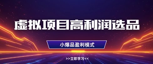 虚拟项目高利润选品方法，做好单店利润1W+，可多店倍增利润跨境课程-外贸教程-精品网课-电商运营课库课堂