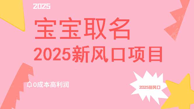 2025新风口项目宝宝取名，0成本高利润，附保姆级教程，月入过万不是梦跨境课程-外贸教程-精品网课-电商运营课库课堂