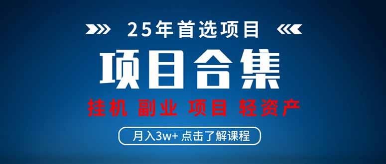 2025 实操项目合集 挂机类型 直播类型 轻资产创业类型 课程分享各项目…跨境课程-外贸教程-精品网课-电商运营课库课堂