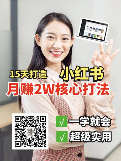 小红书月赚2W个核心打法，15天打造出快速赚钱的小红书账号跨境课程-外贸教程-精品网课-电商运营课库课堂