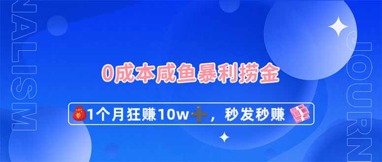 0成本闲鱼暴利捞金，1个月狂赚10W+，秒发秒赚新玩法跨境课程-外贸教程-精品网课-电商运营课库课堂