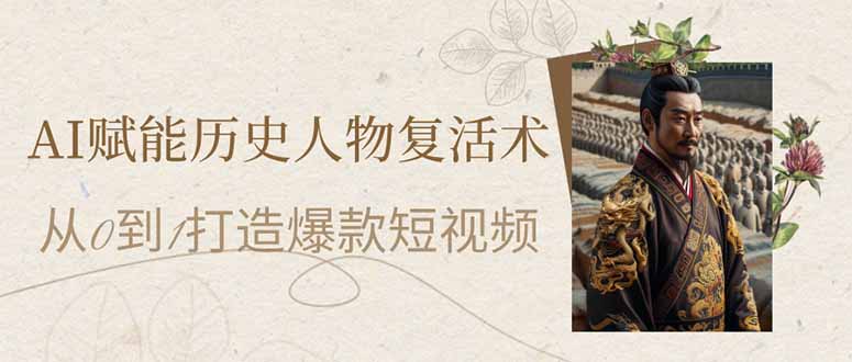 AI赋能历史人物复活术：从0到1打造爆款短视频跨境课程-外贸教程-精品网课-电商运营课库课堂