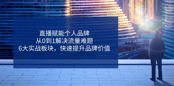 直播赋能个人品牌，从0到1解决流量难题，6大实战板块，快速提升品牌价值跨境课程-外贸教程-精品网课-电商运营课库课堂