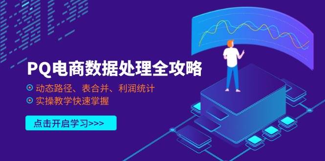 PQ电商数据处理全攻略，动态路径、表合并、利润统计，实操教学快速掌握跨境课程-外贸教程-精品网课-电商运营课库课堂
