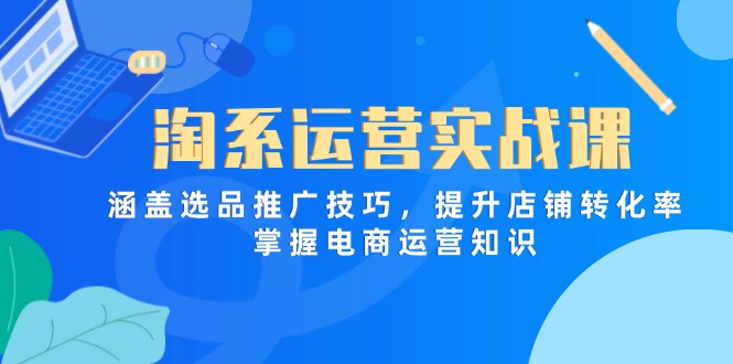 淘系运营实战课，涵盖选品推广技巧，提升店铺转化率，掌握电商运营知识跨境课程-外贸教程-精品网课-电商运营课库课堂