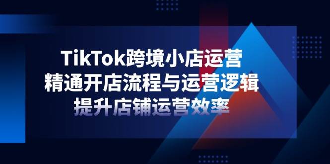 TikTok跨境小店运营，精通开店流程与运营逻辑，提升店铺运营效率跨境课程-外贸教程-精品网课-电商运营课库课堂