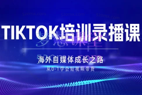 TIKTOK海外自媒体短视频录播课跨境课程-外贸教程-精品网课-电商运营课库课堂