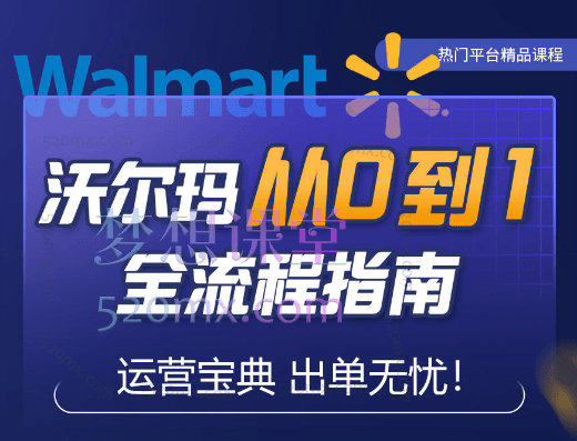 沃尔玛店铺·运营最全指南，挖掘·沃尔玛·入门盲区，新手0-1玩赚沃尔玛跨境课程-外贸教程-精品网课-电商运营课库课堂