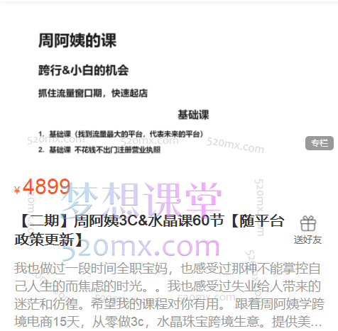 ZAY跨境学院周阿姨3C&水晶课跨境课程-外贸教程-精品网课-电商运营课库课堂
