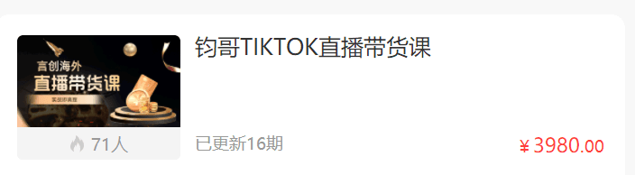 钧哥TIKTOK直播带货课跨境课程-外贸教程-精品网课-电商运营课库课堂