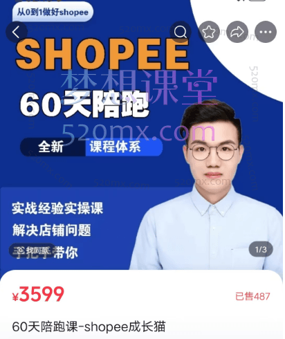 shopee成长猫，60天陪跑课，实战经验实操课，解决店铺问题跨境课程-外贸教程-精品网课-电商运营课库课堂