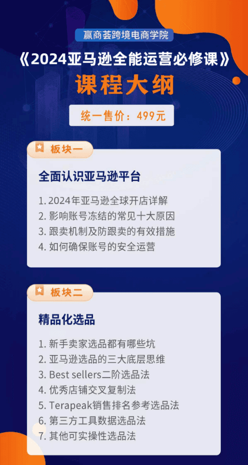 图片[3]跨境课程-外贸教程-精品网课-电商运营赢商荟 2024Amazon 全能运营必修线上课程：从入门到爆款打造跨境电商课程跨境课程-外贸教程-精品网课-电商运营课库课堂