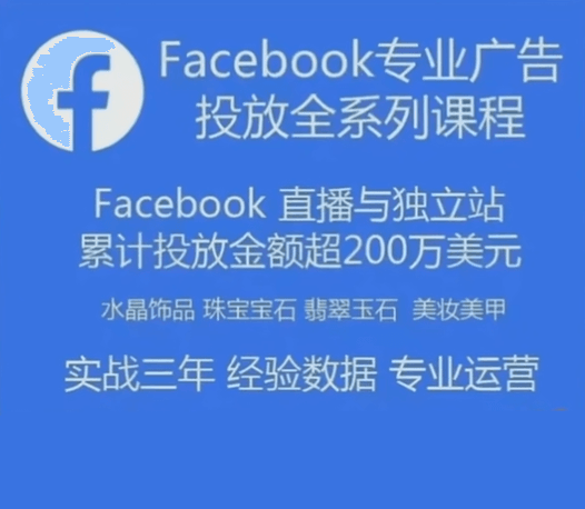 跨境小哥Facebook广告投放菜鸟到老鸟系列课程，200多万美元投入实战实操经验跨境课程-外贸教程-精品网课-电商运营课库课堂