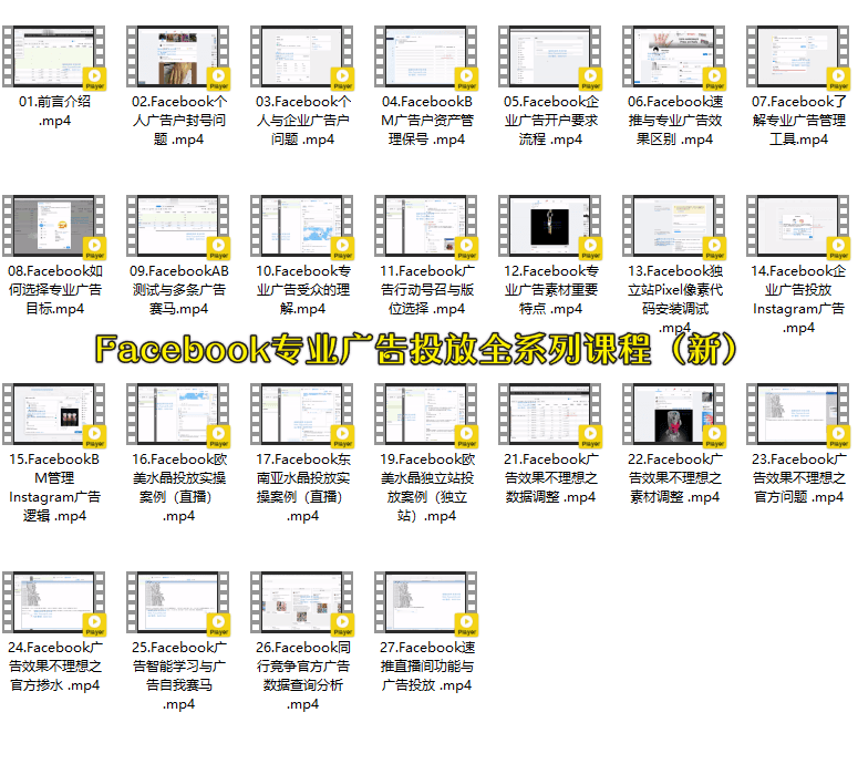 图片[3]跨境课程-外贸教程-精品网课-电商运营跨境小哥 Facebook 广告投放菜鸟到老鸟系列课程：200 万美金实战经验 + 多场景实操跨境课程跨境课程-外贸教程-精品网课-电商运营课库课堂