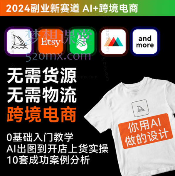 AI创业副业跨境电商，零基础无货源10大选品分析加实操跨境课程-外贸教程-精品网课-电商运营课库课堂
