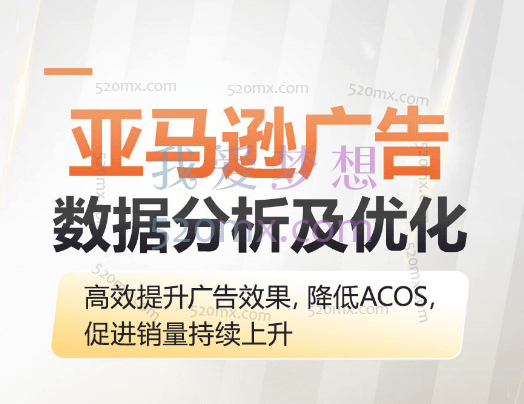 亚马逊广告数据分析及优化，高效提升广告效果，降低ACOS, 促进销量持续上升跨境课程-外贸教程-精品网课-电商运营课库课堂