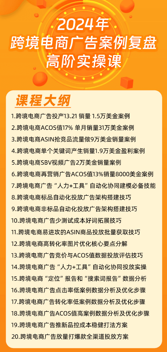 图片[4]跨境课程-外贸教程-精品网课-电商运营跨境阿威Davie-2024年亚马逊广告案例复盘高阶实操课跨境课程-外贸教程-精品网课-电商运营课库课堂