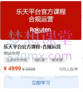 乐天平台官方课程-合规运营跨境课程-外贸教程-精品网课-电商运营课库课堂