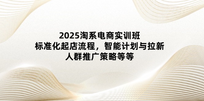 2025淘系电商实训班：标准化起店流程，智能计划与拉新，人群推广策略等等跨境课程-外贸教程-精品网课-电商运营课库课堂