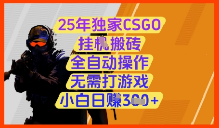 25年独家CSGO挂G搬砖，全自动操作，无需打游戏，小白日入3张+跨境课程-外贸教程-精品网课-电商运营课库课堂