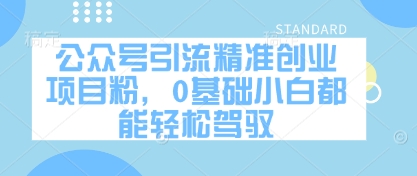 公众号引流精准创业项目粉，0基础小白都能轻松驾驭跨境课程-外贸教程-精品网课-电商运营课库课堂