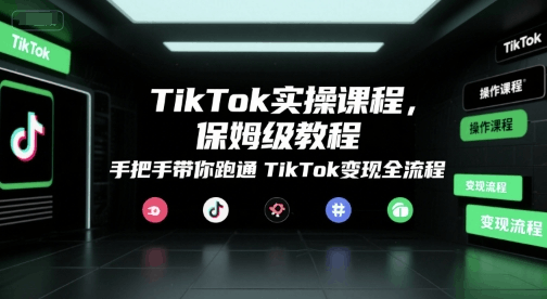 梁俪馨TikTok实操课程，保姆级教程，手把手带你跑通TikTok变现全流程跨境课程-外贸教程-精品网课-电商运营课库课堂