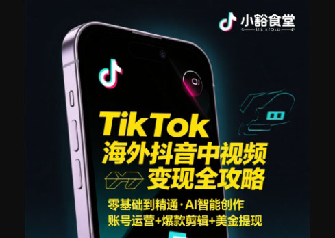 2025 小豁食堂 TikTok 中视频 AI 玩法陪跑课程 TK 运营变现全流程实操教程跨境课程-外贸教程-精品网课-电商运营课库课堂