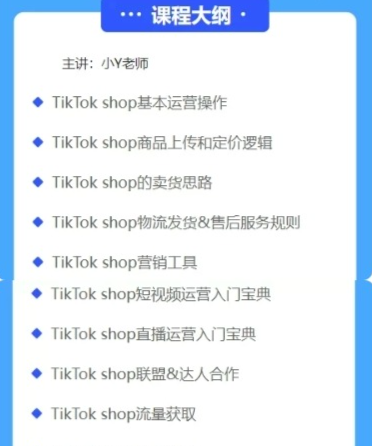 IN-KIDS 电商 TikTok 小店实操基础培训课 开店 + 选品 + 短视频直播带货全流程-课库课堂