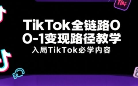 老谭欧美 TikTok 短视频带货实拍实战课：全链路运营教程跨境课程-外贸教程-精品网课-电商运营课库课堂