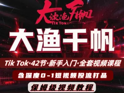2025大鱼千帆(全套)42节TikTok视频课,东南亚市场掘金与店铺运营全攻略跨境课程-外贸教程-精品网课-电商运营课库课堂