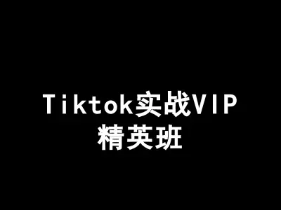 Tiktok实战VIP精英班,掌握全链路运营与跨境电商变现跨境课程-外贸教程-精品网课-电商运营课库课堂