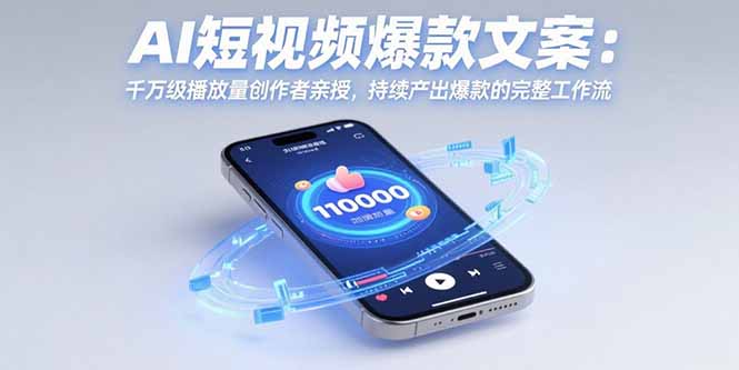 AI短视频爆款文案：千万级播放量创作者亲授，持续产出爆款的完整工作流跨境课程-外贸教程-精品网课-电商运营课库课堂