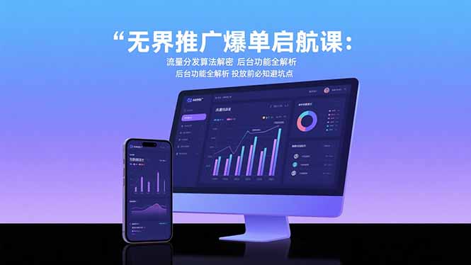 无界推广爆单启航课：流量分发算法解密 后台功能全解析 投放前必知避坑点跨境课程-外贸教程-精品网课-电商运营课库课堂