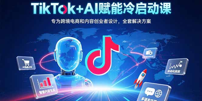 TikTok+AI赋能冷启动课：专为跨境电商和内容创业者设计，全套解决方案跨境课程-外贸教程-精品网课-电商运营课库课堂