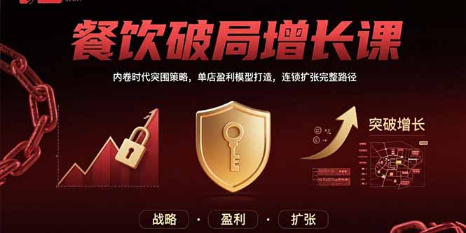 餐饮破局增长课：内卷时代突围策略，单店盈利模型打造，连锁扩张完整路径跨境课程-外贸教程-精品网课-电商运营课库课堂
