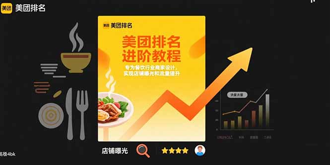 美团排名进阶教程：专为餐饮行业商家设计，实现店铺曝光和流量提升跨境课程-外贸教程-精品网课-电商运营课库课堂