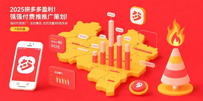 2025拼多多盈利地图：强付费推广策略/活动爆流/自然流量获取系统(7月更新)跨境课程-外贸教程-精品网课-电商运营课库课堂