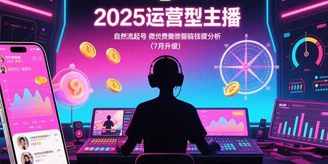 2025运营型主播：自然流起号，微付费投放技巧，罗盘数据深度解析(7月更新)跨境课程-外贸教程-精品网课-电商运营课库课堂
