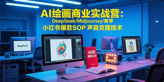 AI绘画商业实战营：DeepSeek/Midjourney/教学 小红书爆款SOP 声音克隆技术跨境课程-外贸教程-精品网课-电商运营课库课堂