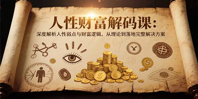 人性财富解码课6.0：深度解析人性弱点与财富逻辑，理论到落地完整解决方案跨境课程-外贸教程-精品网课-电商运营课库课堂