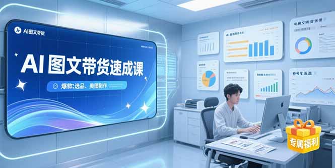 AI图文带货速成课，养号引流秘籍，爆款选品策略，美图制作全流程跨境课程-外贸教程-精品网课-电商运营课库课堂